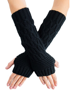 VFstyle čierne pletené návleky na ruky 30 cm