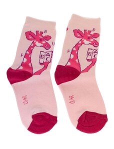 AURA.VIA Detské ružové ponožky GIRAFFE