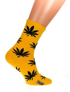 AURA.VIA Pánske žlté ponožky DENY