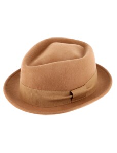 Fiebig - Headwear since 1903 Trilby klobúk vlnený Fiebig - béžový s béžovou stuhou - Diamond Woolfelt