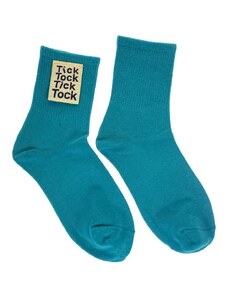 AURA.VIA Dámske modré ponožky TICK/TOCK