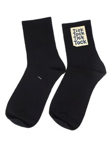 AURA.VIA Dámske čierne ponožky TICK/TOCK