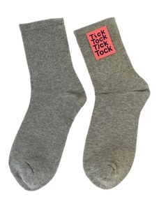 AURA.VIA Dámske sivé ponožky TICK/TOCK