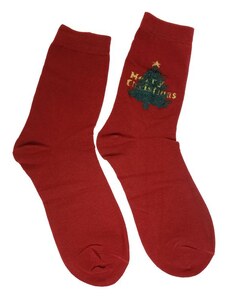 AURA.VIA Dámske červené ponožky CHRISTMAS