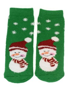AURA.VIA Detské zelené ponožky SNOWMAN