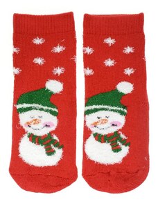AURA.VIA Detské červené ponožky SNOWMAN