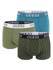GUESS - 3PACK Guess modern logo army green boxerky z organickej bavlny - limitovaná edícia