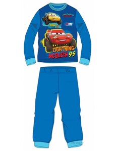 Setino Chlapčenské bavlnené pyžamo s dlhým rukávom Autá / Cars blesk McQueen - modré
