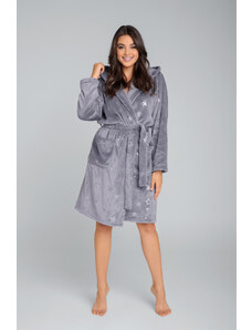 Italian Fashion Arte women's bathrobe with long sleeves - grey