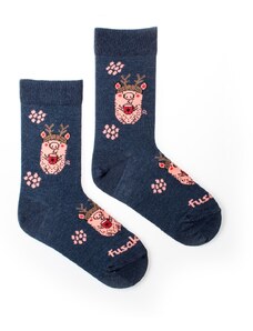 Fusakle Detské ponožky Prasiatko v zime