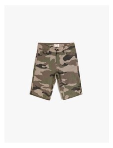 Koton Cotton Camouflage Patterned Shorts