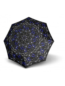 Modrý plně automatický skládací dámský deštník s puntíky Uristela