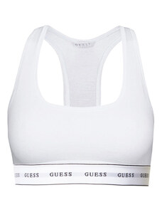 GUESS - biela braletka z organickej bavlny s logom GUESS - limitovaná edícia