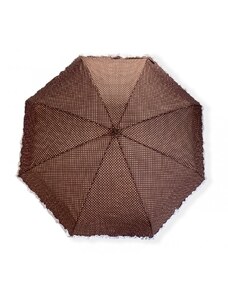 Real Star Umbrella Mini skladací dáždnik s bodkami - hnedá 9211