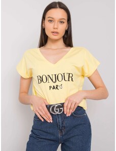 Basic Bonjour Paris svetlo-žlté tričko