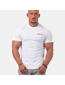NEBBIA - Pánske tričko do fitka Minimalist Logo 291 (white)