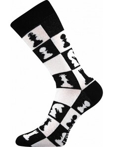 WOODOO farebné veselé ponožky Lonka - ŠACHY - 1 pár