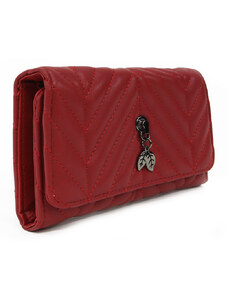Červená poklopová dámska peňaženka s kovovou ozdobou Tarquinia