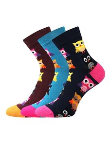 DEDOT farebné veselé ponožky Lonka - SOVIČKY
