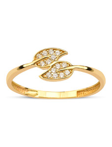 Lillian Vassago Zlatý prsteň s prírodným motívom LLV95-GR032