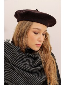 Trend Alaçatı Stili Dámsky hnedý maliarsky baret
