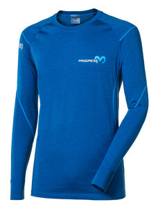 PROGRESS MERINO LS-M Pánske funkčné Merino tričko s dlhým rukávom, modrá, veľkosť S