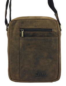 Hnedá pánska taška z brúsenej kože Wild L8022