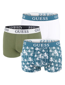GUESS - 3PACK Guess modern logo palm blue boxerky z organickej bavlny - limitovaná edícia