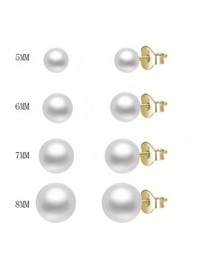 OLIVIE Náušnice 8mm sladkovodné perly GOLD 5499