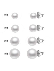 OLIVIE Náušnice 8mm sladkovodné perly 5503