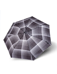 Čiernošedý károvaný plne automatický skladací pánsky dáždnik Montague