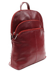 Arwel Červený kožený moderný batoh Poppy