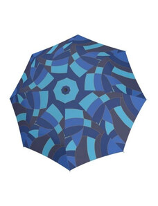 Modrý skladací plne automatický dámsky dáždnik Abital