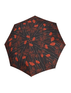 Oranžovohnedý skladací plne automatický saténový dámsky dáždnik Giuliana