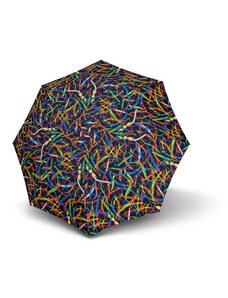 Modrý barevný mechanický skládací dámský deštník Alivia