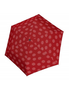 Červený mechanický skladací dámsky dáždnik so vzorom Brynn