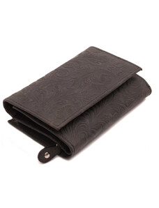 Čierna poklopová kožená dámska peňaženka Melissa