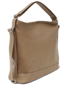 Svetlo hnedá veľká dámska kožená kabelka s kombináciou batohu Beauvais