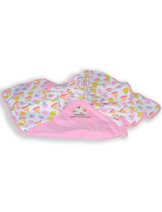 Růžová bavlněná kojenecká deka Agatha