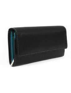 Čierna farebná kožená dámska peňaženka Dashiell