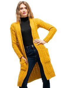 Setin Horčicový dámsky sveter s vreckami ALBA