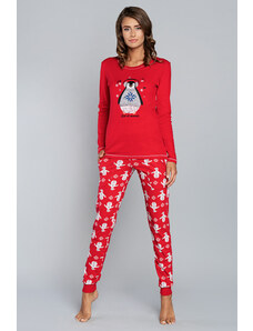 Italian Fashion Dámske pyžamo Malika mega soft červené, Farba červená