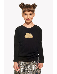 Piskacie Dievčenské tričko s oblakom, farba čierna, veľkosť 86