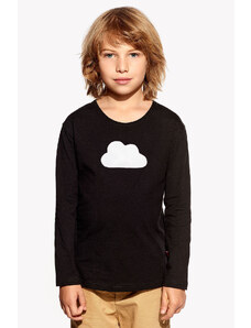 Piskacie Chlapčenské tričko s oblakom, farba čierna, veľkosť 86