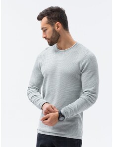 Ombre Clothing Pánsky sveter - svetlo šedá/žíhano E121