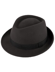 Fiebig - Headwear since 1903 Klasický vlnený klobúk Fiebig - sivý so sivou stuhou