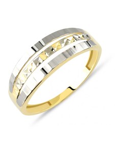 Lillian Vassago Gravírovaný prsteň z kombinovaného zlata LLV85-GR009