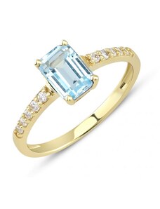 Lillian Vassago Zlatý prsteň s modrým topásom LLV22-GR036YBT