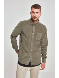 Pánska košeľa Urban Classics Corduroy Shirt - olive