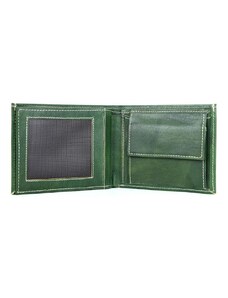 Vega Kožená peňaženka z pravej kože č.8407 v tmavo zelenej farbe, ručne tamponovaná